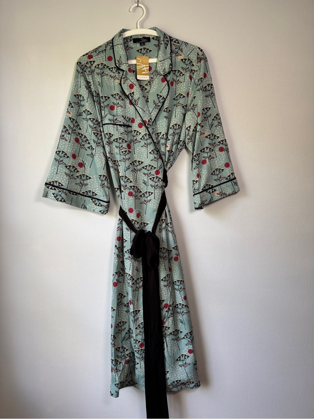NEW Suzanne Betro Floral Robe Collar Wrap Loungewear Dress 1X